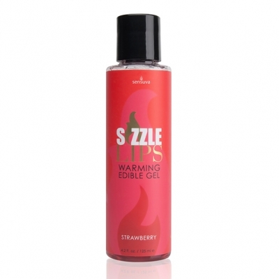 Sensuva - Sizzle Lips Aardbei Warming Edible Gel 125 Ml