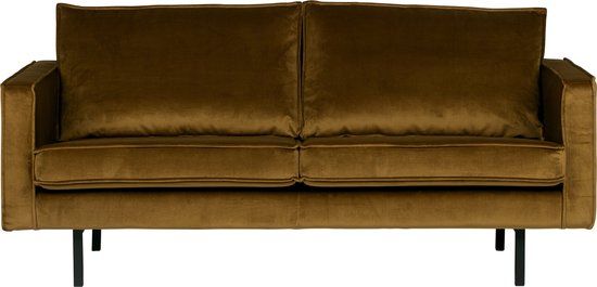 BePureHome Rodeo 2-Seater Sofa - Velvet - Honey Yellow - 190cm