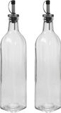 Vivalto Azijn/olie fles met schenktuit en dop - glas - 500 ml - 31 cm