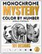 Monochrome Mystery Color by Number Animals Portrait: 101 Hidden Black-and-White Animals Designs to Reveal – One Pen Coloring Book for Adults, Relaxation and Stress Relief.