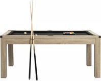 Vente-unique Transformeerbare tafel biljart & pingpong - Licht naturelkleurig - L182 x B102 x H80 cm - HENK