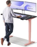 Desktronic HomePro Zit-sta Bureau Elektrisch In Hoogte Verstelbaar, 140x70 cm Roze/Zwart
