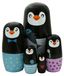 Jeu de 5 poupées Matriochka en bois sur le thème des pingouins, pour enfants