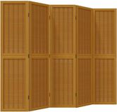 vidaXL Kamerscherm met 5 panelen massief paulowniahout bruin