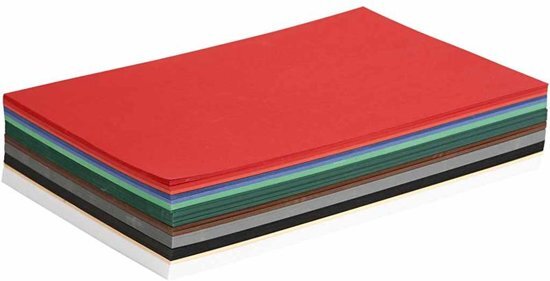 Colortime Kerst karton, A4 210x297 mm, 180 gr, 300 div vellen, diverse kleuren