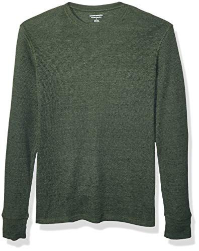 Amazon Essentials Men's Waffle-Weave Long-Sleeve Shirt - Olive Green - XXL