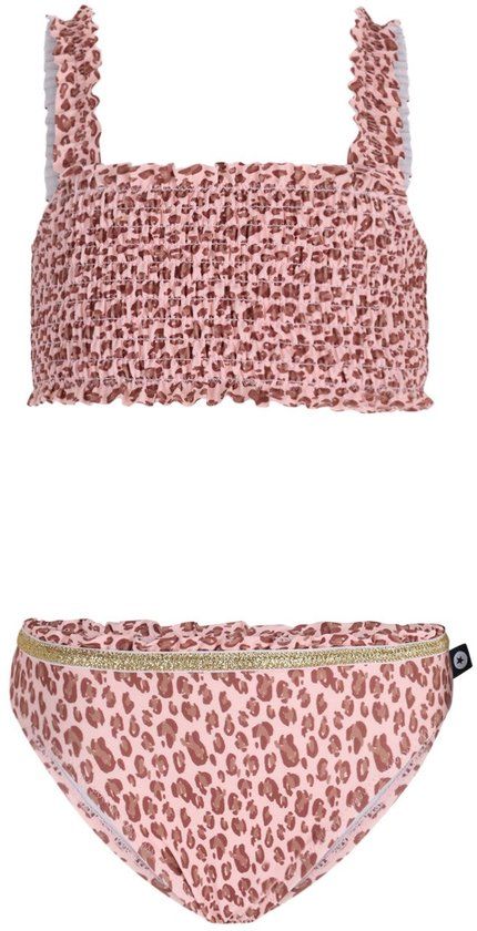 Like Flo Meisjes Bikini F603-5013 Panterprint Roze Gerecycled Polyester Maat 158/164