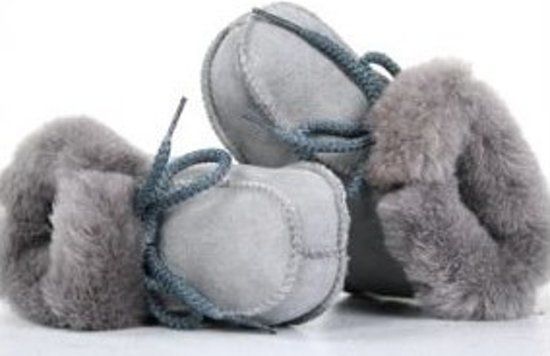 Bernardino Baby slofjes grijs maat 19