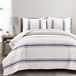 Lush Decor Boerderij Streep 3 Stuk Quilt Set, Navy, Koning