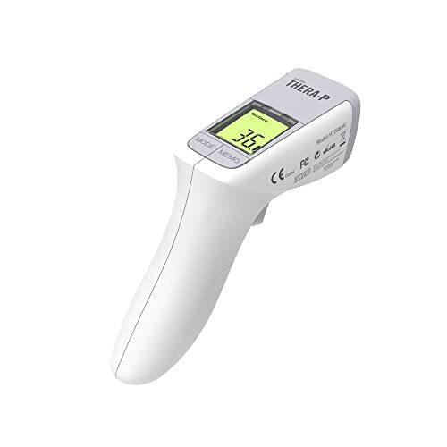 HoMedics TheraP by No Touch Infrared Thermometer - Non-contact Measuring Distance 1-5 cm in Less than 2 Second Instant Measurement and Three Colour Backlight Fever Alarm