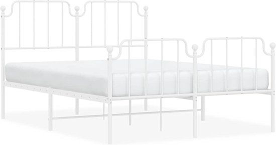 vidaXL Bedframe Metaal Wit 135x190 cm