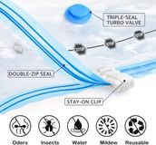BoxLegend Vacuümzakken 15 Stuks Opbergzakken Reizen Dikkere Vacuüm Kledingzakken 1XXL + 2XL + 5L + 5M + 2S Herbruikbaar voor Kleding Dekbedden Beddengoed Kussens Vloerkleden Gordijnen