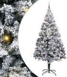 vidaXL Sapin de Noël artificiel Blanc 240 cm PVC et Acier et Plastique