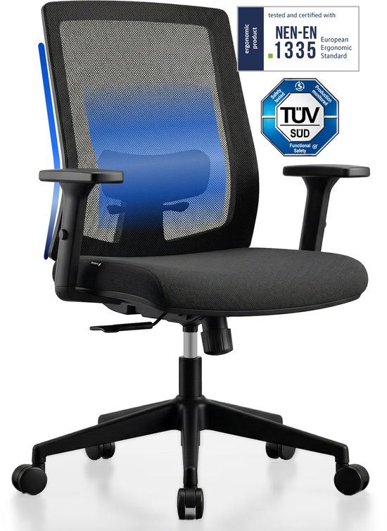 Backerz Ergonomische Bureaustoel - Zwart