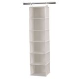 Household Essentials Hangende kastorganizer met 6 planken met plastic planken, natuurlijk canvas