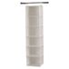 Household Essentials Hangende kastorganizer met 6 planken met plastic planken, natuurlijk canvas