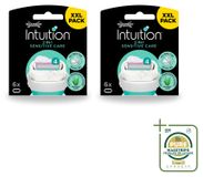 Wilkinson 2 x Intuition Sensitive Care vervangende mesjes voor de gevoelige huid - voorraadverpakking - 2 stuks