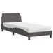 Prolenta Maison Exclusive - Lit avec matelas « Dover » gris 90 x 190 cm, simili cuir