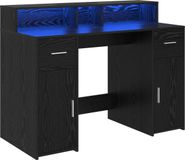 vidaXL Bureau met lade Zwart eiken 120 x 55 x 91 cm Bewerkt hout
