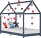 vidaXL Kinderbedframe massief grenenhout grijs 90x200 cm