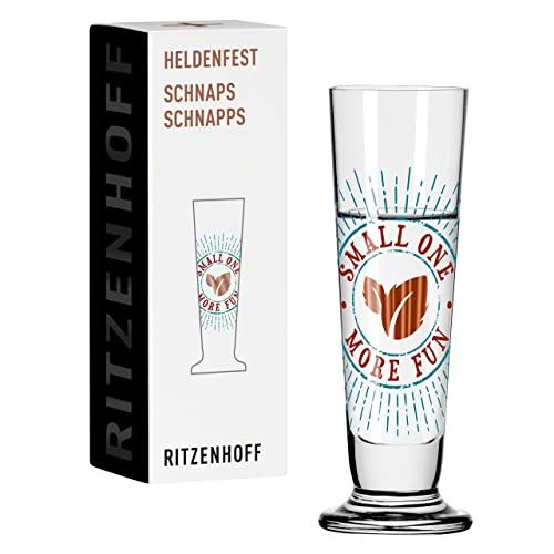 Ritzenhoff 1061012 borrelglas 40 ml - serie Heldenfest, motief nr. 12 - Small Onee, more fun - rond - Made in Germany