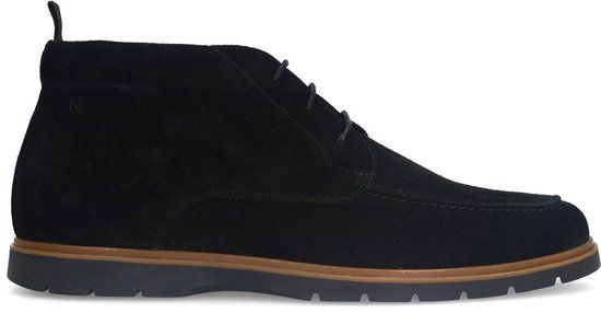 Manfield Zwarte suède veterboots Heren Maat 43