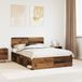 vidaXL Bedframe met hoofdeinde Oudhout 150 x 200 cm Massief grenenhout