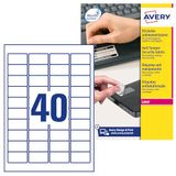 Avery Italia L6145-20 etiketten voor het identificeren van elektrische kabels, wit, 45,7 x 25,4, 800 stuks