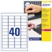 Avery Italia L6145-20 etiketten voor het identificeren van elektrische kabels, wit, 45,7 x 25,4, 800 stuks