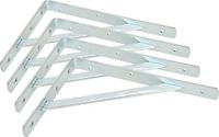 Support d'étagère - 4x pièces - Acier inoxydable - Argent - 29 x 20 cm - 300 kg