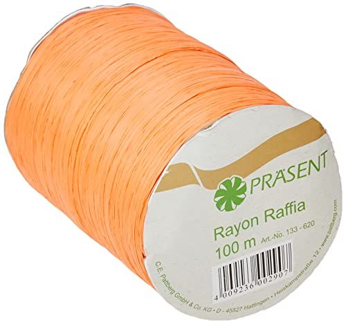 Präsent Rayon Raffia Bastband Tangerine, 100 m