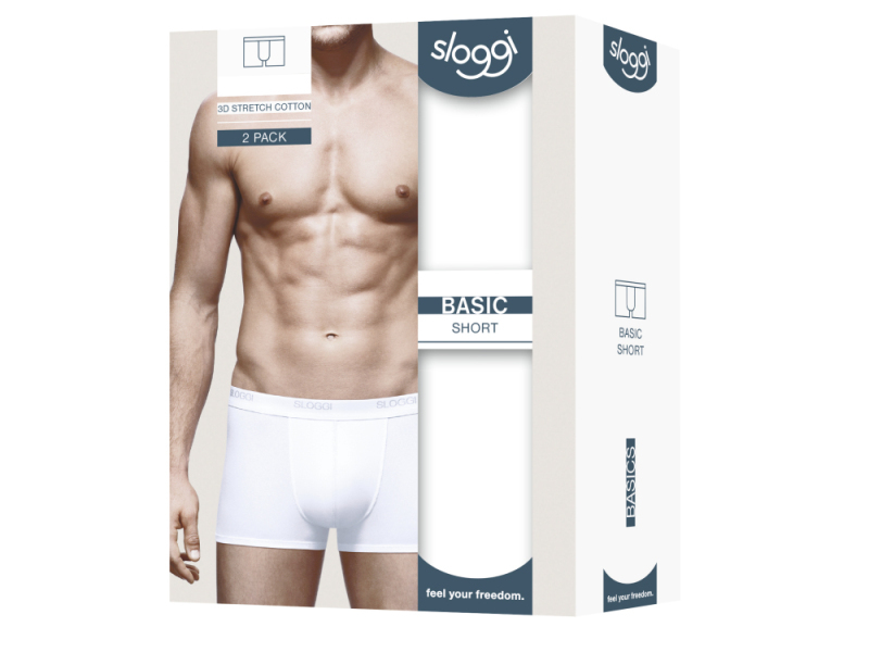 sloggi Heren Basic Short 2 pack Wit maat M