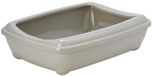 Moderna Bac à litière ovale Jumbo avec bord | Gris Chaud 43x57x16,3cm