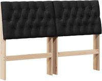 vidaXL - Hoofdbord - Massief Grenenhout - Zwart - 140 cm