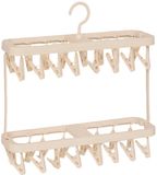 5Five Wasgoed droogcarrousel/droogmolen - 32 clips/knijpers - beige - kunststof - 40 x 12 x 43 cm - ruimte besparend