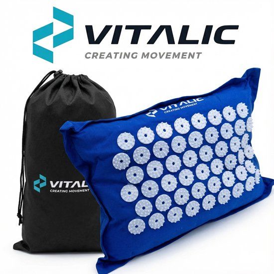 Vitalic Klein Spijkerkussen (40 cm) - Blauw met wit