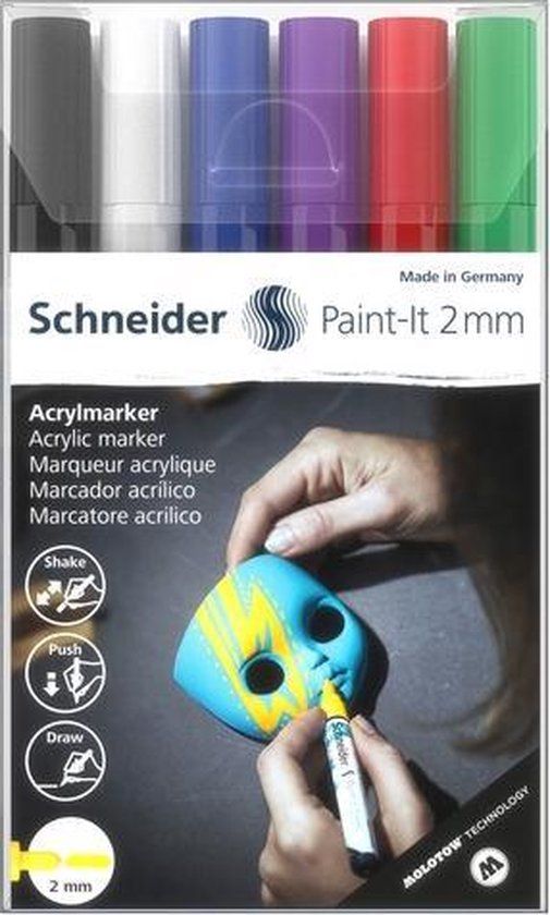 Schneider Paint-it 310 - Acrylmarker - 2mm - 6 stuks - Assorti