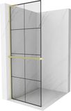 Mexen Kioto+ L paroi de douche avec étagère Walk-in 70 x 200 cm, grille noire, or brossé