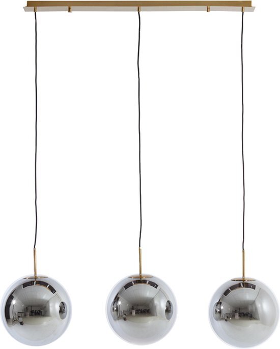 Light &amp; Living Hanglamp Medina - Glas - 3-Lamps - Smoke