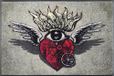 w+d Design Flaming Heart 50x75cm, binnen en buiten, wasbaar