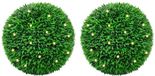 vidaXL Kunstbuxusballen met LED-verlichting - 2 stuks - 55 cm - Groen