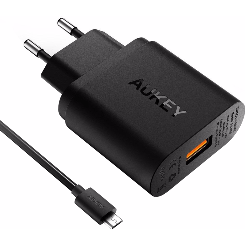 Aukey PA-T9 Quick Charge 3.0 Micro USB Zwart