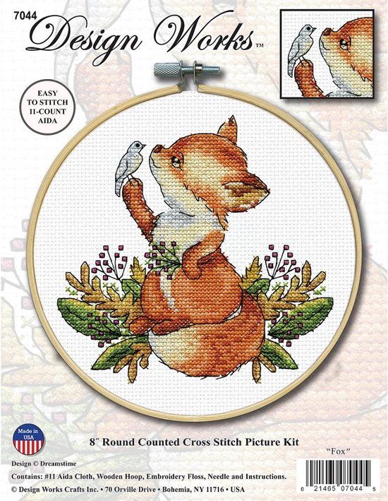 Design Work Crafts Embroidery Kit Fox 20 cm
