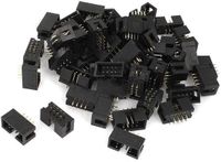 OEM IDC Set van 50 stuks IDC DC3-8P 8-polige 2,54 mm JTAG-connectoren, zwart.