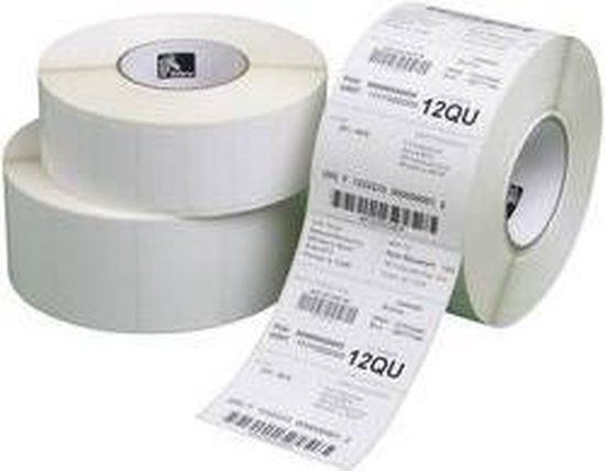 Zebra Rol met etiketten 57 x 32 mm Thermisch papier Wit 25200 stuk(s) Permanent 800262-125