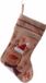 Decoris Kerstsok met rendier - bruin - jute - H45 cm