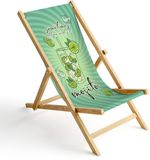 Ferocity Opklapbare Ligstoel Houten Strandstoel met Afneembare Hoes Soms Mojito