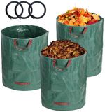 Unyqoos® Set van drie sacs à déchets de jardin résistants aux déchirures avec poignées et anneau de support
