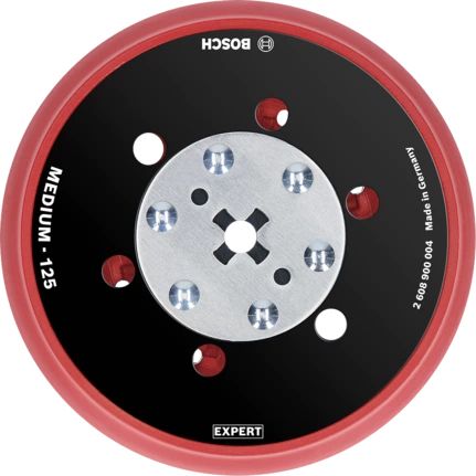Bosch Sanding Disc Backing Pad - 12.5cm - Black, Grey, Red