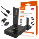Zenwire Schijfbehuizing BS-SD03 - M.2 SSD docking station - Adapter M.2 2in1 SATA NGFF PCIe NVME - USB type C 3.1 - USB 3.0 10GB/s - Zwart